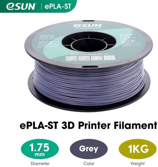 eSun ePLA-ST Filament - 1.75mm - Grey - 1kg