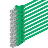 1aTTack.de CAT.6 CAT6 Ethernet LAN-netwerkkabel 0,25 m groen (10 stuks)