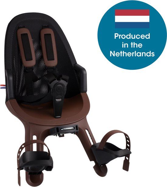 Qibbel Air Fietsstoeltje Voor - Bruin - Stuurpenbevestiging - Voorzitje