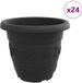 vidaXL Pot de fleurs rond 24 pièces Noir Plastique Ø 39 x 32 cm