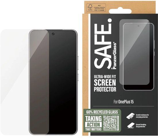 SAFE by PanzerGlass Ultra-Wide Fit Screenprotector voor de OnePlus 15