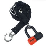 KRASER KR50+120L Antivol Moto Bloque Disque Homologué SRA | Mini U robuste Ø18 Acier cémenté Double verrouillage + Chaîne Ø10 Haute sécurité, Moto multifonctionnelle Vélo Parking Garage, 120cm Lasso