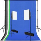 vidaXL Fotostudioset met softboxlampen en achtergronden