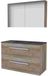 Basic-Line Comfort 46 Badkamermeubelset - 100 x 46 cm - Met Grepen - 2 Lades - Hardstenen Wastafel - 1 Kraangat - Spiegelkast - Scotch Oak