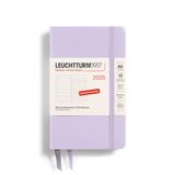LEUCHTTURM1917 370498 weekkalender & notitieboek 2025, pocket A6 harde kaft - 12-maanden-planner, 80 g, gelinieerd - lila