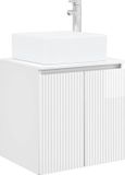 VidaXL Wandgemonteerde wastafelmeubel hoogglans wit 49,5 x 41 x 63 cm