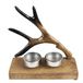 Clayre & Eef Theelichthouder 17 cm Bruin Hout Gewei Waxinelichthouder Windlichthouder