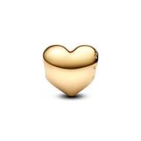 Pandora Moments Be Love Gravierbares Herz Charm aus Sterling Silber mit vergoldeter Metalllegierung, Kompatibel mit Pandora Moments Armbänder, 763439C00