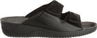 Rohde Leren Dames Slippers Slides Voorgevormd Voetbed - Zwart - 36