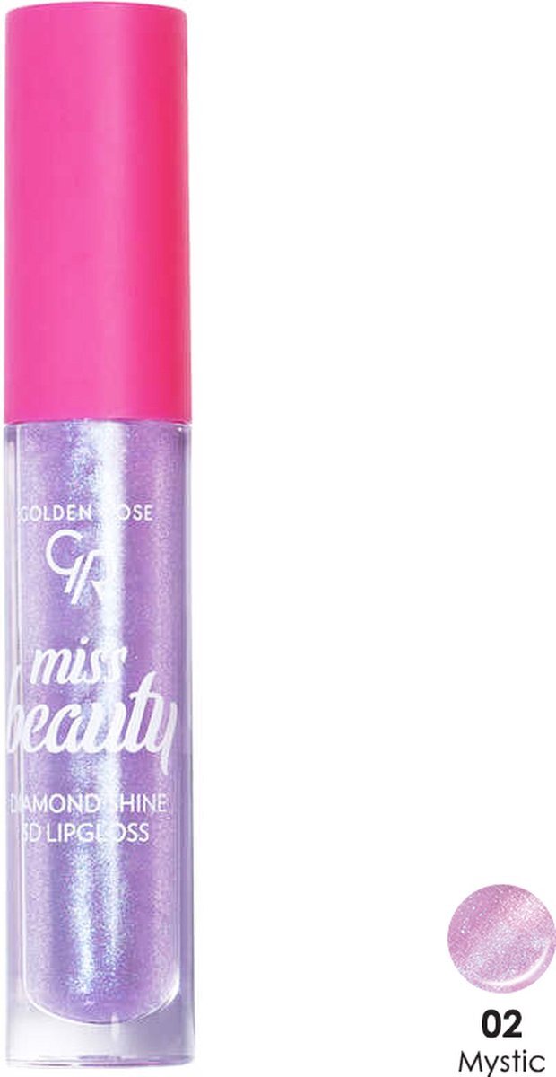 Golden Rose MISS BEAUTY DIAMOND SHINE 3D LIPGLOSS NO:02 MYSTIC niet plakkerig fijne structuur