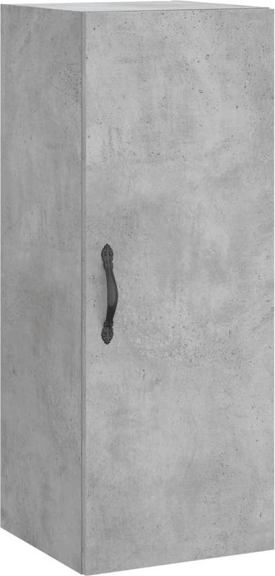 vidaXL Wandkast - 34,5x34x90 cm - Bewerkt Hout - Betongrijs
