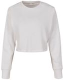 Build Your Brand Terry Cropped Crew Dames Wit Maat S