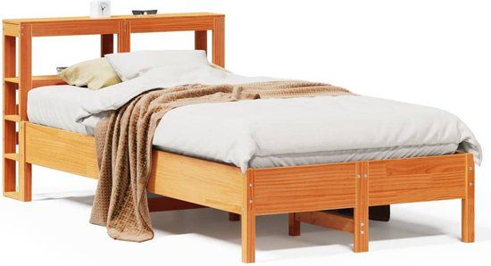 vidaXL Bedframe Massief Grenenhout 100x200 cm Wasbruin
