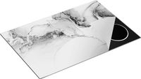 Chefcare Inductie Beschermer Abstracte Kunst - Roze Marmer - Zwart Wit - 81x52 cm