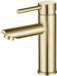Merkloos Badkamerkraan - Geborsteld Roestvrij Staal - Goud - Rechte Mond - 8,5 cm Hoogte Uitloop