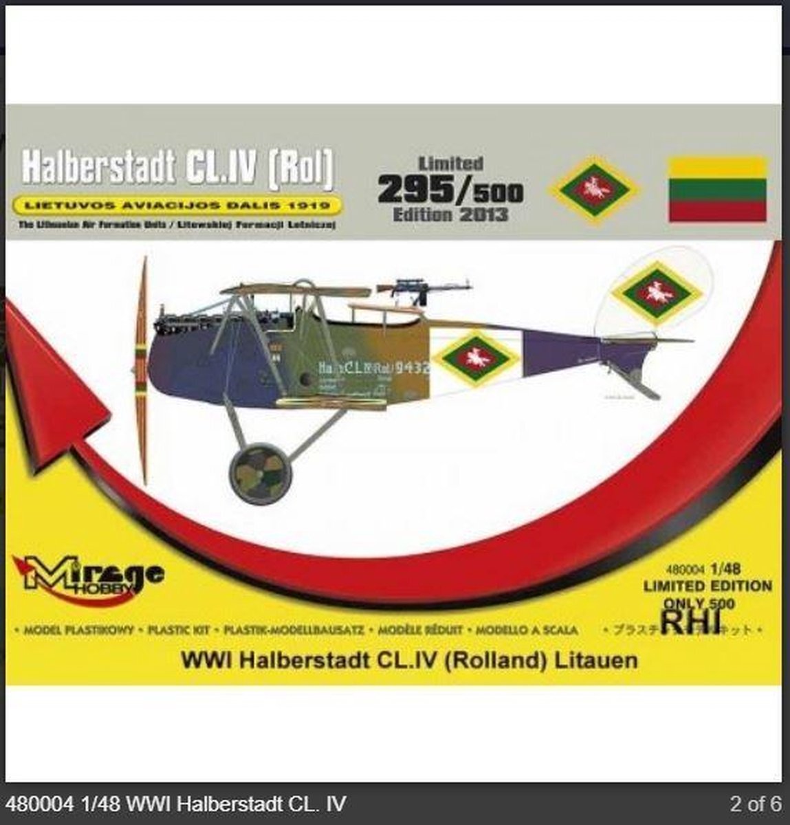 Mirage Hobby Mirage-Hobby 480004 Halberstadt CL.IV (Rol) LIETUVOS AVIACIJOS DALIS 1919