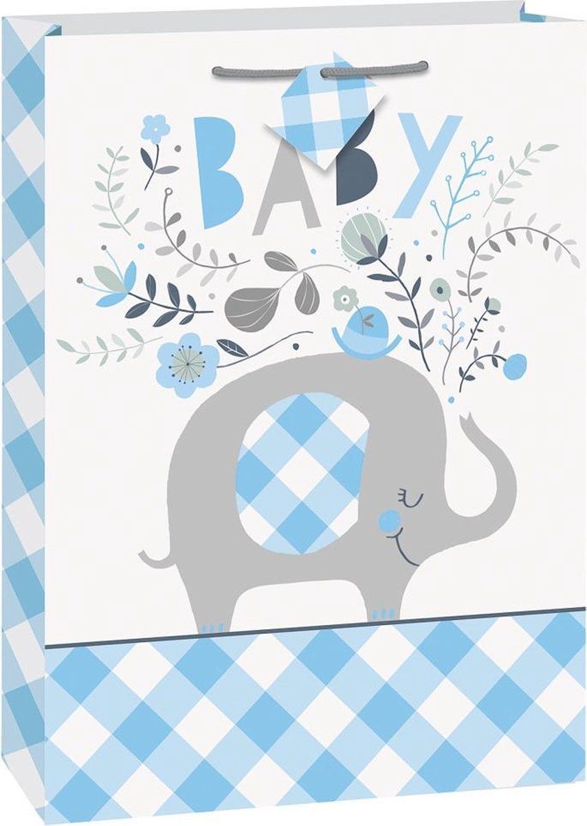 Panda - Baby Olifant Geschenktas Blauw