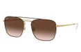 Ray-Ban RB3588 Lunettes de soleil carrées unisexe Marron/Or Métal