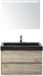BES LED Dante Badmeubelset 80 cm - Craft Oak - Wastafel Hardsteen Wit Lucca met Sence Spiegel