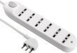 Electraline 62004 multiprise avec câble - 6 prises bipolaires - 1,5 m - Blanc