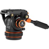 K&F Concept Hydraulische kop voor statief BV60, vloeistofkop voor videocamera met 360°-panorama en snelwisselplaat, dubbele modi, compatibel met spiegelreflexcamera, maximale belasting van 10 kg