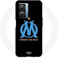Maniacase Case Realme V23 om olympique demarseille logo zwarte achtergrond