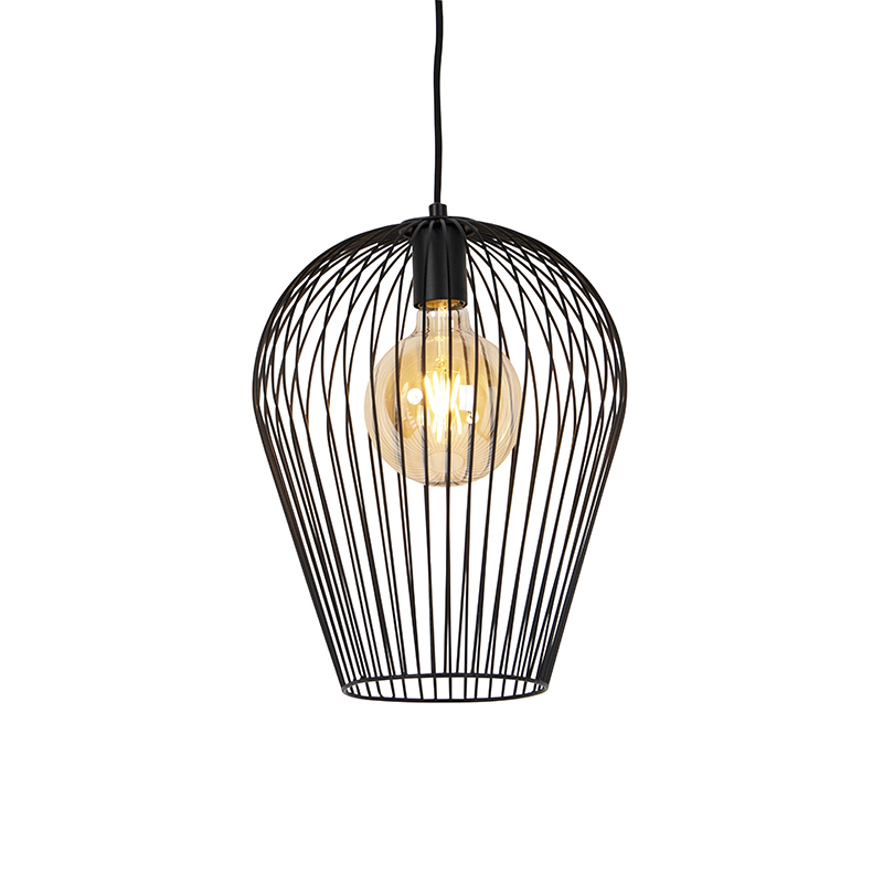 QAZQA Design hanglamp zwart - Wire Ario