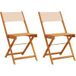 Maison Exclusive - Chaises Pliantes 2 Pièces Beige Bois Massif D'Acacia Et Tissu