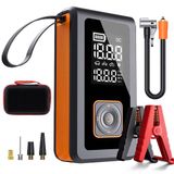 OPTIMERA® 12V 5-in-1 Jumpstarter voor Auto met Compressor - 4000A / 24.000 mAh Powerbank