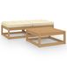 vidaXL 3-delige loungeset met kussens massief grenenhout