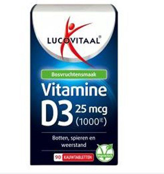 Lucovitaal Vitamine D3 25mcg Kauwtabletten - 90 stuks - Bosvruchten smaak