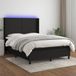 Maison Exclusive - Lit boxspring avec matelas et éclairage LED, noir, 140x200 cm, textile