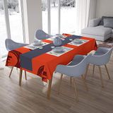 Bonamaison Tafelkleed, Anti-Mold, Sneldrogend, Waterdicht, 100% Polyester Tafellaken, Oranje Bordeaux, 140 x 200 Cm