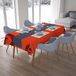 Bonamaison Tafelkleed, Anti-Mold, Sneldrogend, Waterdicht, 100% Polyester Tafellaken, Oranje Bordeaux, 140 x 200 Cm