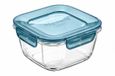 Bormioli Frigoverre Evolution Récipient alimentaire carré en verre avec couvercle en plastique gris, 12x12 cm