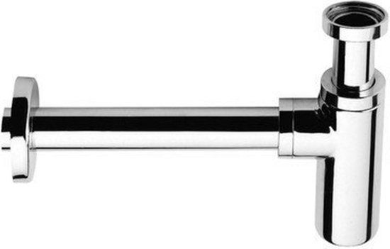 Nemo Go design sifon rond voor lavabo met afvoerbuis rozet chroom 5/4 x D32 Chroom