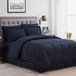 Sweet Home Collection 2 kussenslopen & 2 Shams & Bed Rok Alle Seizoen Warmte, Fijne Dubbele Geborstelde Microfiber/100% Fiber Fill, Dobby Navy, King