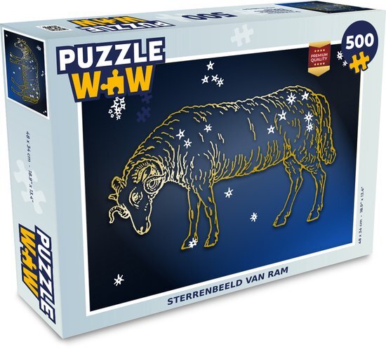 MuchoWow Puzzel Sterrenbeeld - Ram - Sterren - Legpuzzel - Puzzel 500 stukjes - Sinterklaas cadeautjes - Sinterklaas voor grote kinderen