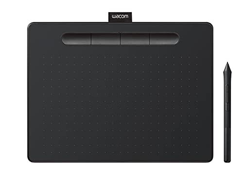 Wacom Intuos Medium Pen dienblad - mobiel tekentablet (voor schilderen en voor fotobewerking met drukgevoelige 4K pen & 1 softwaredownload) zwart - ideaal voor kantoor thuis en e-learning