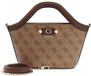 GUESS Lindsey Mini Tote Latte Logo Handtas Schoudertas Lichtbruin