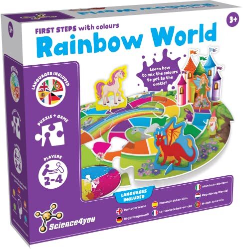Science 4 You First Steps Regenboog Wereld - Puzzels voor Kinderen +3 Jaar: Fairy, Princess en Unicorn Puzzle - Educatieve Puzzels om Kleuren te Leren - Educatief Speelgoed voor Kinderen vanaf 3 4 Jaar