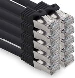 Freiwerk CAT.7 netwerkkabel 0,5 m zwart (10 stuks) S-FTP LSZH PIMF 10GB/s RJ45