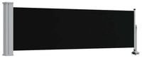 Zijmarkies - Uitschuifbare privacywand 80 x 300 cm - Waterdicht - UV-bestendig - Polyester met Polyurethaancoating - Zwart