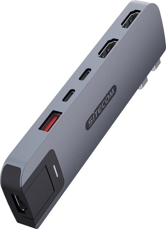Sitecom MacBook Pro Multiport Hub 6 in 2 - Grijs