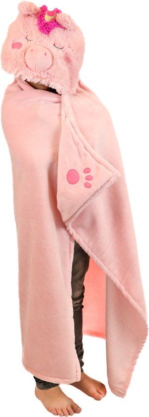 4KidsOnly Noxxiez Knuffeldeken met Capuchon Eenhoorn Fleece Meerkleurig Kinderen