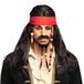Boland 86343 - Pruik Piraat Tobias met bandana, baard, snor en kralen, kunsthaar, kapsel, bandiet, rover, kapitein, accessoire, themafeest, carnaval