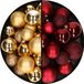 Decoris Kaemingk B.V. Kerstballen 60x stuks - mix donkerrood/goud - 4-5-6 cm - kunststof