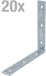 Alberts Stoelhoek 20x gegalvaniseerd 150x150x25mm Meubelhoek Houten hoek Hoekhoek
