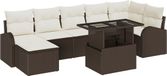 vidaXL Hoek loungeset 8-delig polyrotan bruin et crème