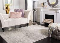 SAFAVIEH Distressed Adirondack Collection Vloerkleed voor woonkamer, eetkamer, slaapkamer, korte pool, ivoor en zilver, 155 x 229 cm